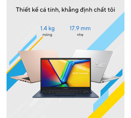 Laptop Asus Vivobook 14 X1404VA-NK125W (Intel Core i5-1335U | 8GB | 256GB | Intel Iris Xe | 14 inch FHD | Win 11 | Bạc)