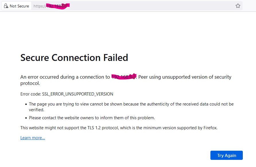 sửa lỗi Fix SSL_ERROR_UNSUPPORTED_VERSION trên Firefox